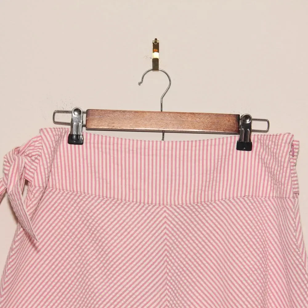 Vintage Nine & Company Seersucker Skirt Size 8 Pink/White stripe Cotton